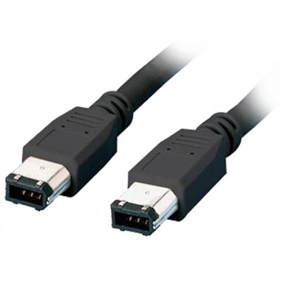 ������� MEDIARANGE FIREWIRE PLUG (6-PIN)/FIREWIRE PLUG (6-PIN) 1.8M BLACK - (MRCS122)