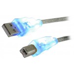 ������� MEDIARANGE USB 2.0 AM/BM 1.8M WITH BLUE LEDS - (MRCS109)