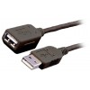������� MEDIARANGE USB 2.0 EXTENSION AM/AF 3.0M BLACK - (MRCS111)