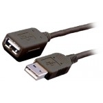 ������� MEDIARANGE USB 2.0 EXTENSION AM/AF 3.0M BLACK - (MRCS111)