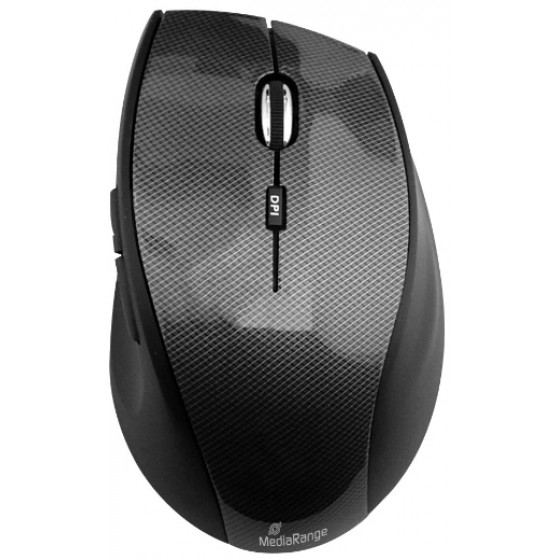MEDIARANGE OPTICAL MOUSE HIGHLINE SERIES (CARBON LOOK/BLACK, WIRELESS) - (MROS207)
