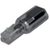 MEDIARANGE ANTI-TWIST ADAPTOR FOR TELEPHONES WITH PLUG-IN HANDSET BLACK/TRANSPARENT - (MRCS305)
