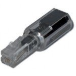 MEDIARANGE ANTI-TWIST ADAPTOR FOR TELEPHONES WITH PLUG-IN HANDSET BLACK/TRANSPARENT - (MRCS305)