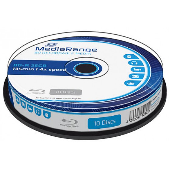 MEDIARANGE BD-R 25GB 4X CAKE BOX X 10 (MR495)