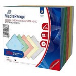 MEDIARANGE CD SOFT SLIMCASE FOR 1 DISC 5.0MM ASSORTED COLOURS (20 PACK) - (BOX37)