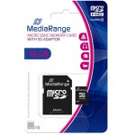MEDIARANGE MICRO SDHC CLASS 10 WITH SD ADAPTOR 16GB - (MR958)