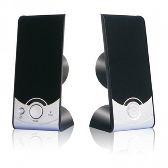 MEDIARANGE MULTIMEDIA DESKTOP SPEAKER (BLACK/SILVER) - (MROS351)