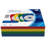 MEDIARANGE PAPER SLEEVES FOR 1 DISC ASSORTED COLOURS 100 PACK - (BOX67)