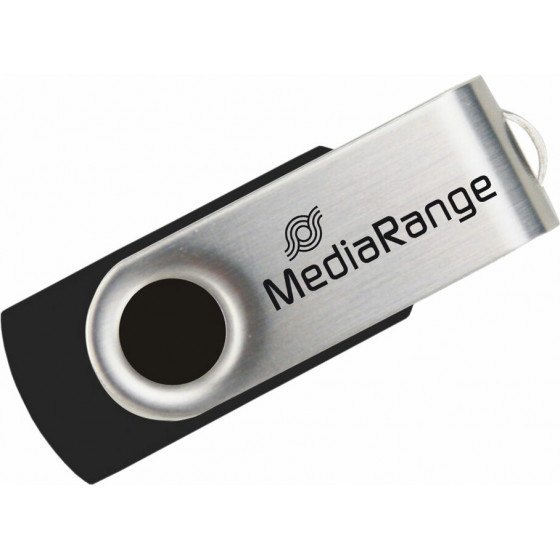 MEDIARANGE USB 2.0 FLASH DRIVE 16GB (BLACK/SILVER) - (MR910)