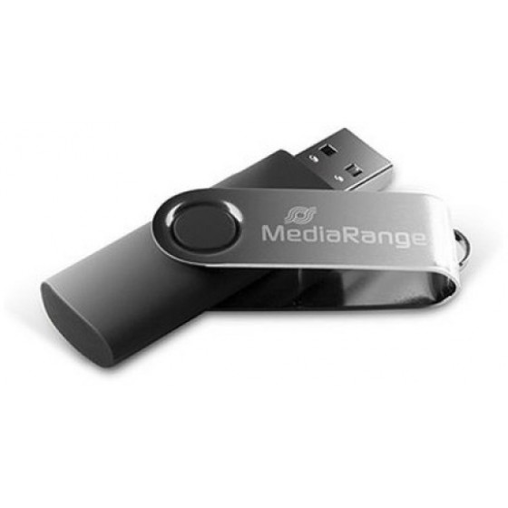 MEDIARANGE USB 2.0 FLASH DRIVE 32GB (BLACK/SILVER) - (MR911)