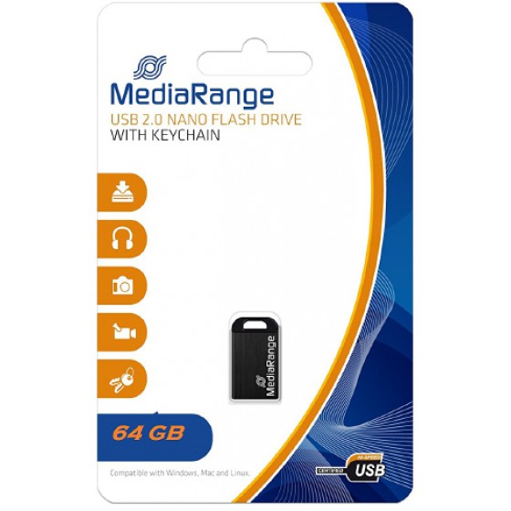 MEDIARANGE USB 2.0 NANO FLASH DRIVE 64GB - (MR923)