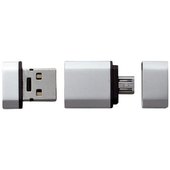 MEDIARANGE USB 2.0 NANO FLASH DRIVE 8GB + MICRO USB ADAPTOR (OTG) - (MR930)