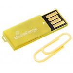 MEDIARANGE USB 2.0 NANO FLASH DRIVE PAPER-CLIP STICK 16GB (YELLOW) - (MR976)
