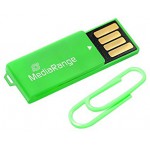 MEDIARANGE USB 2.0 NANO FLASH DRIVE PAPER-CLIP STICK 32GB (GREEN) - (MR977)