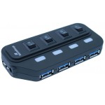 MEDIARANGE USB HUB 4-PORT USB 3.0 (BLACK) - (MRCS505)
