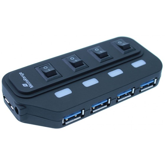 MEDIARANGE USB HUB 4-PORT USB 3.0 (BLACK) - (MRCS505)
