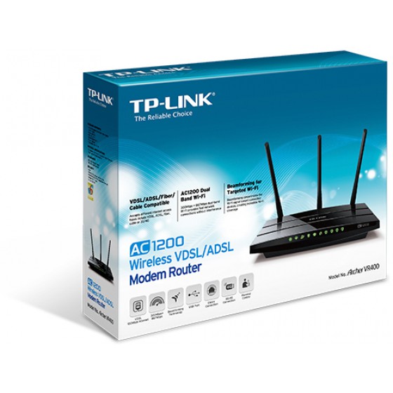 TP-LINK ARCHER VR400 - AC1200 WIRELESS VDSL/ADSL MODEM ROUTER