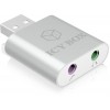 ICY BOX IB-AC527 USB 2.0 TO AUDIO/MIC JACK ADAPTER, BLACK / 70573 - (4250078163206)