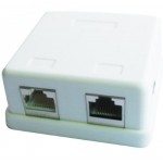 CABLEXPERT TWO JACK SYRFACE MOUNT BOX WITH 2 CAT5E HALF-SHIELDED KEYSTONE JACKS