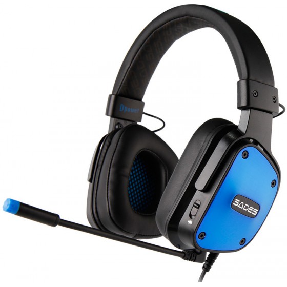 SADES GAMING HEADSET DPOWER, 3.5MM, 40MM ���������, BLUE - (SA-722-BL)
