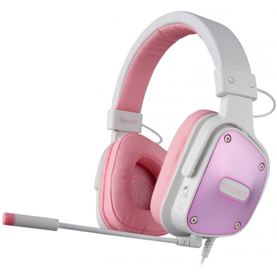 SADES GAMING HEADSET DPOWER, 3.5MM, 40MM ���������, PINK - (SA-722-PK)