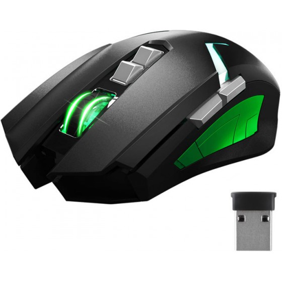 NOD GW-MSE-4G WIRELESS RECHARGABLE GAMING MOUSE BLACK WITH MULTICOLOR LED