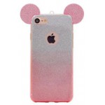 ���� TPU INOS APPLE IPHONE 6/6S ULTRA SLIM 0.3MM GLITTER OMBRE MOUSE EARS �����-���