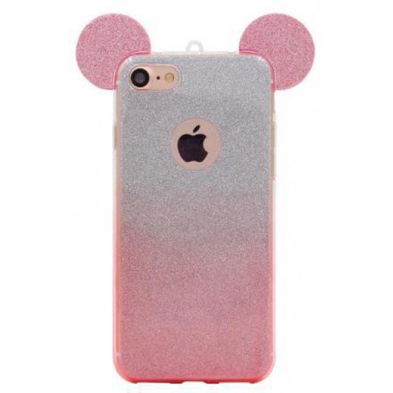 ���� TPU INOS APPLE IPHONE 6/6S ULTRA SLIM 0.3MM GLITTER OMBRE MOUSE EARS �����-���