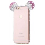 ���� TPU INOS APPLE IPHONE 6/6S ULTRA SLIM 0.3MM MOUSE EARS STRASS ���