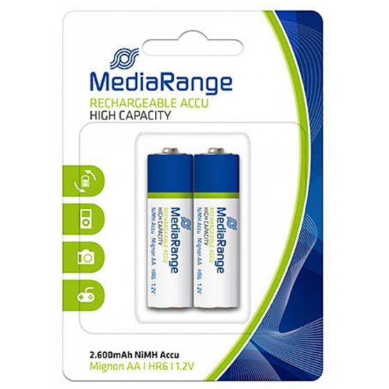 MEDIARANGE ���������������� �������� MIGNON AA(HR6), 2600MAH, 2 ���. - (MRBAT123)