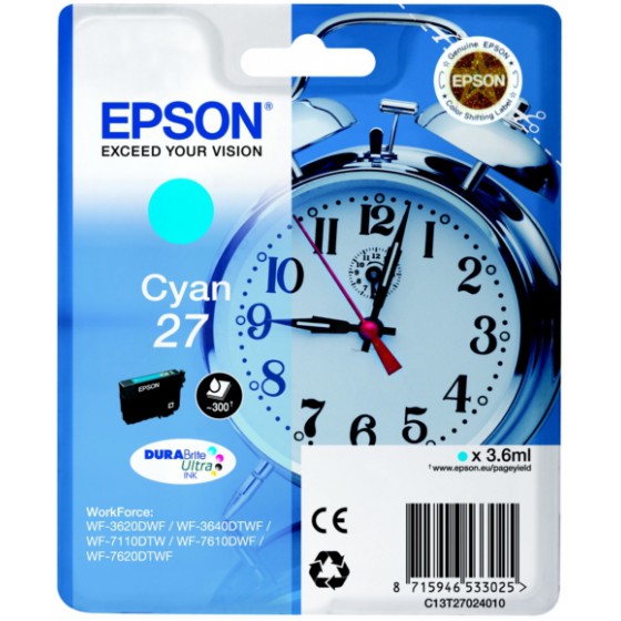EPSON 27 T270240 WF 3620 CYAN - (C13T27024012)