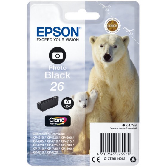 EPSON 26 PHOTO BLACK - (C13T26114012)