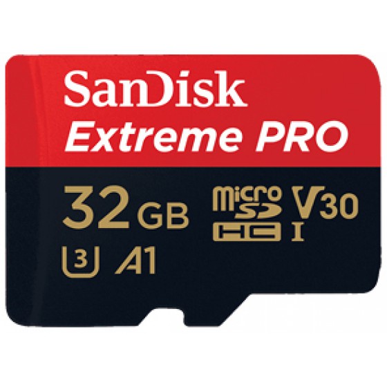 SANDISK EXTREME PRO MICROSD 32GB 100MB/S V30 UHS-I U3 A1 - (SDSQXCG-032G-GN6MA)