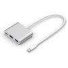 POWERTECH 3IN1 ���������� TYPE C �� USB 3, TYPE C & HDMI, SILVER - (CAB-UC004)