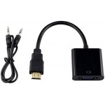 POWERTECH ���������� ��� HDMI �� VGA, �� AUDIO JACK, BLACK, 0.20M - (CAB-H071)