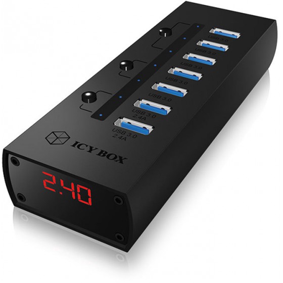 ICY BOX IB-AC6702 - 7 PORT USB 3.0 HUB WITH 7 CHARGING PORTS