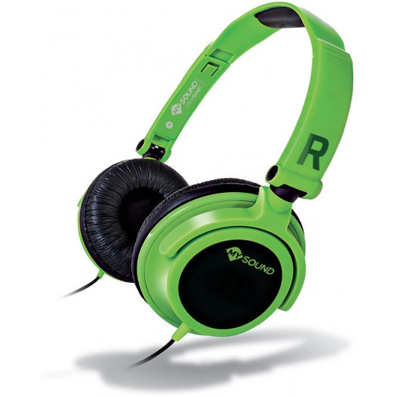 MELICONI 497436 MYSOUND SPEAK SMART FLUO VERDE-NERO ON-EAR STEREO HEADSET