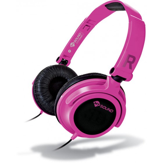 MELICONI 497437 MYSOUND SPEAK SMART FLUO FUCSIA-NERO ON-EAR STEREO HEADSET