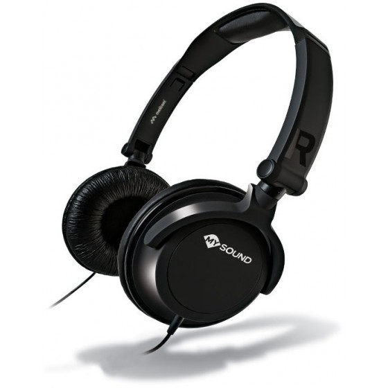 MELICONI 497449 MYSOUND SPEAK SMART FLUO BLACK ON-EAR STEREO HEADSET