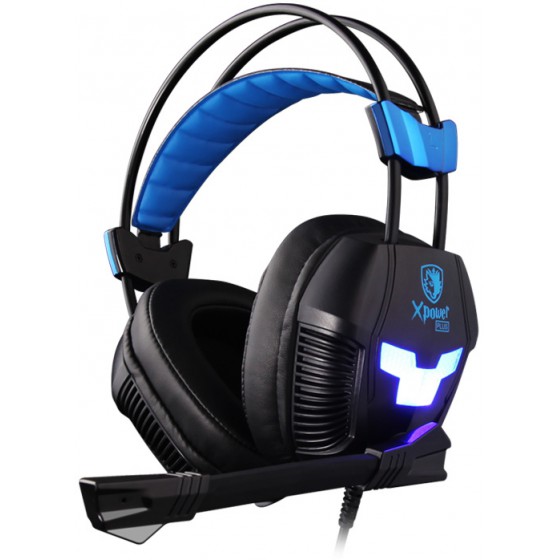 SADES GAMING HEADSET XPOWER PLUS, VIBRATION, USB, 40MM ��������� - (SA-706S)