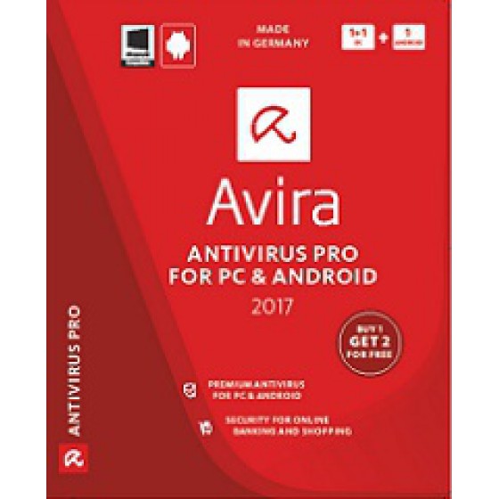 AVIRA ANTIVIRUS PRO 2017, 3 DEVICES FOR 1 YR (2 INDIVIDUAL LICENCE FOR PC OR MAC & 1 INDIVIDUAL LICENCE FOR ANDROID), BO