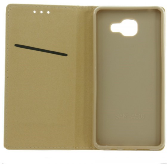 POWERTECH ���� MAGNET BOOK ��� SAMSUNG A5 2017, GOLD, BLISTER