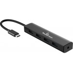 POWERTECH USB TYPE-C �� USB 3.0V HUB, 4 PORT, 15CM - (PT-496)