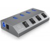 ICY BOX IB-HUB1405 USB 3.0 HUB CHARGER 4PORTS AND SWITCHES / 60153