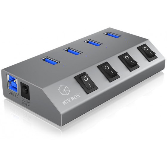 ICY BOX IB-HUB1405 USB 3.0 HUB CHARGER 4PORTS AND SWITCHES / 60153
