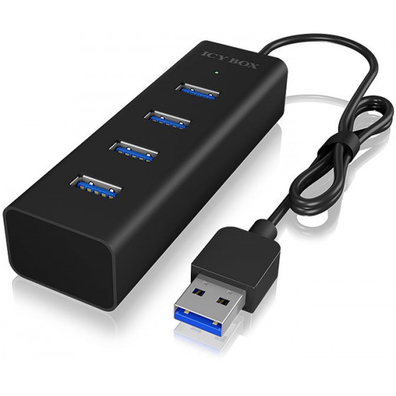 ICY BOX IB-HUB1409-U3 USB 3.0 HUB 4PORTS BLACK ALUMINIUM /60255