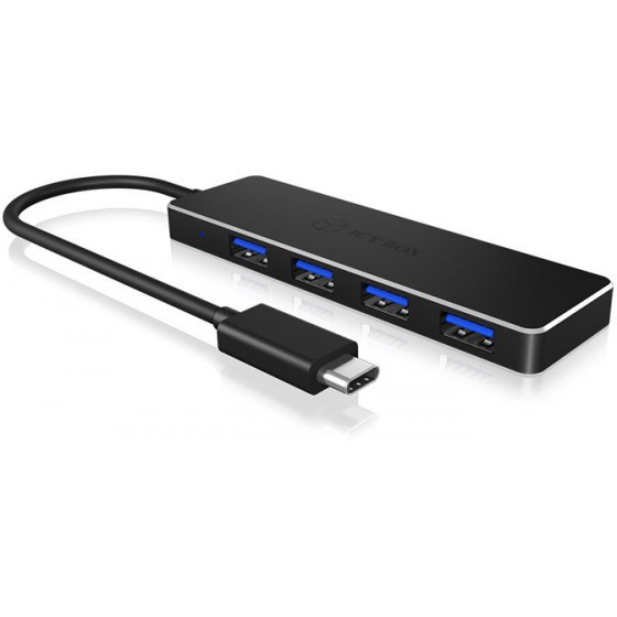 ICY BOX IB-HUB1410-C3 USB TYPE-C HUB 4PORTS TYPE-A SLIM BLACK /60274