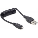 CABLEXPERT COILED MICRO USB CABLE 0.6M BLACK - (CC-MUSB2C-AMBM-0.6M)