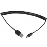 CABLEXPERT COILED MICRO-USB CABLE 1,8M BLACK - (CC-MUSB2C-AMBM-6)