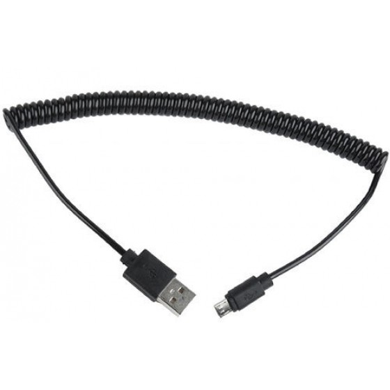 CABLEXPERT COILED MICRO-USB CABLE 1,8M BLACK - (CC-MUSB2C-AMBM-6)